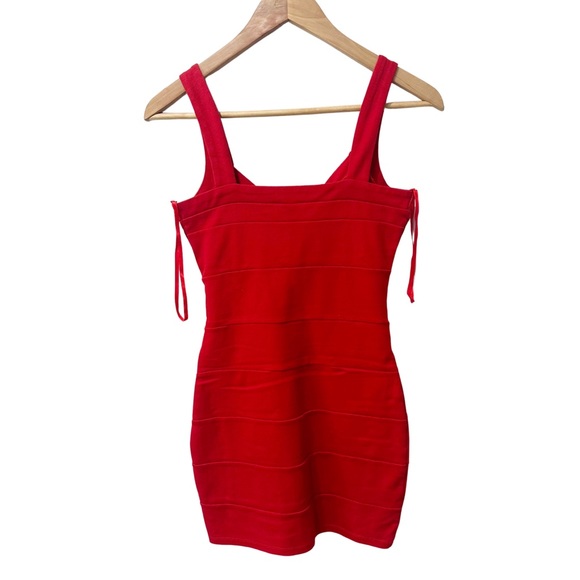 Little Short Red Dress with cross v neck straps 4th of July Dress - Picture 2 of 3